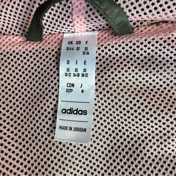 Adidas Women's Green Jacket with Pink Stripes - Picture 8 of 9